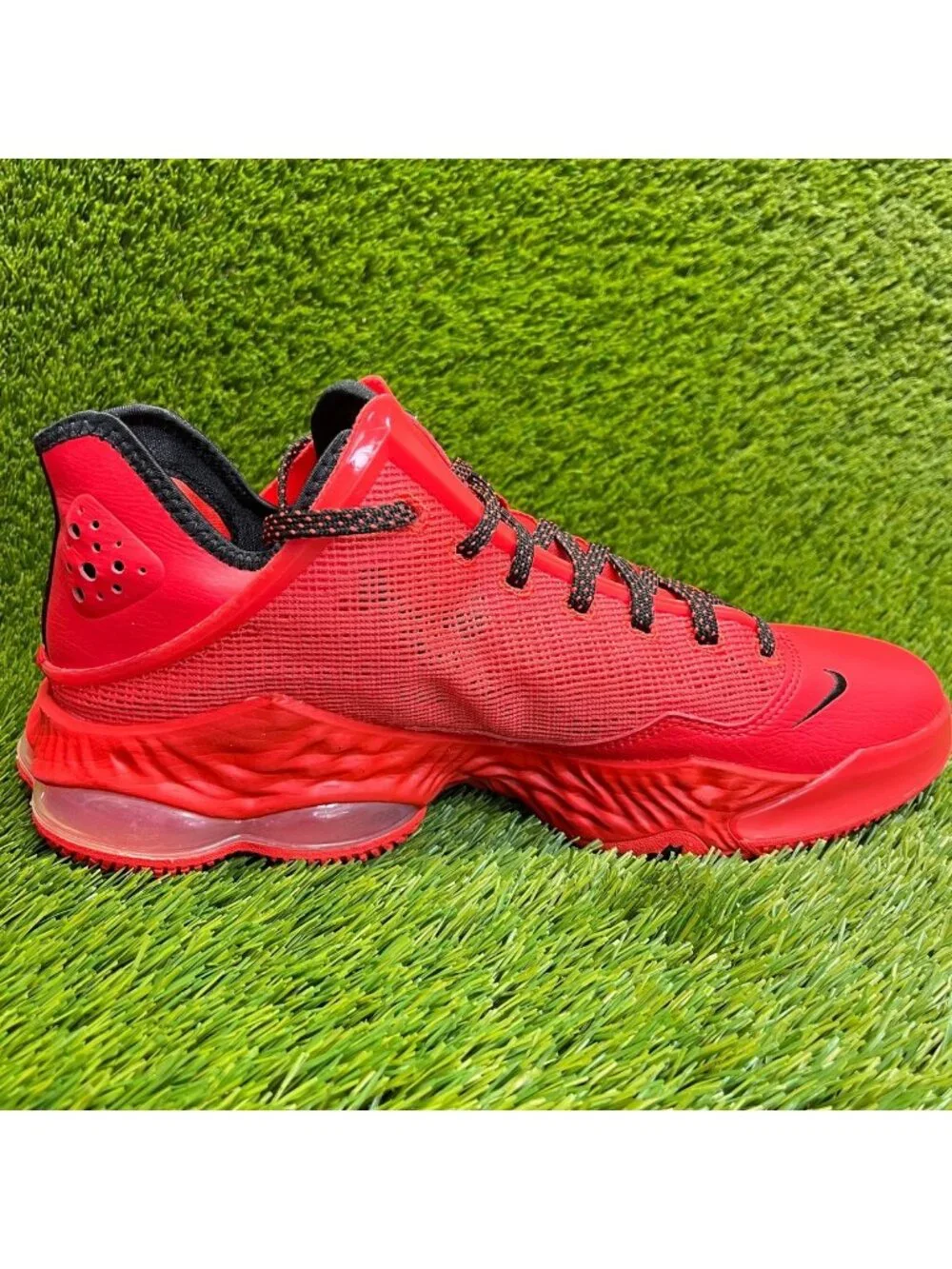 Nike LeBron 19 Low Mens Size 12 Red Black Athletic Basketball Shoes Sneakers
